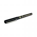 The picture features a pack of 12 Pilot Rollerball Pens, each one in fine black ink. The pens have a sleek and modern design, with a clip at the top and the Pilot logo printed near the tip. They have a comfortable grip and a precise tip that produces smooth, consistent lines.