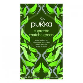 Pukka Supreme Green Matcha Fairtrade WWF Tea Bags (Pack of 20) P5056SE PK01200