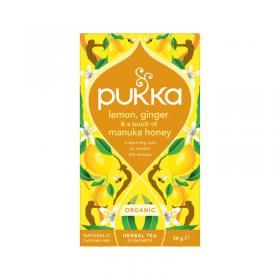 pukka tea Pukka Organic Lemon Ginger and a Touch of Manuka Honey Tea Bags (Pack of 20) 801543 PK11107