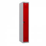 Phoenix PL Series PL1130GRC 1 Column 1 Door Personal Locker Grey Body/Red Door with Combination Lock PL1130GRC