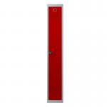 Phoenix PL Series PL1130GRC 1 Column 1 Door Personal Locker Grey Body/Red Door with Combination Lock PL1130GRC