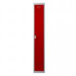 Phoenix PL Series PL1130GRE 1 Column 1 Door Personal Locker Grey Body/Red Door with Electronic Lock PL1130GRE