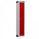 Phoenix PL Series PL1130GRK 1 Column 1 Door Personal Locker Grey Body/Red Door with Key Lock PL1130GRK