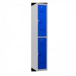 Phoenix PL Series PL1230GBK 1 Column 2 Door Personal Locker Grey Body/Blue Doors with Key Locks PL1230GBK