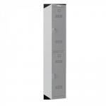 Phoenix PL Series PL1230GGK 1 Column 2 Door Personal Locker in Grey with Key Locks PL1230GGK