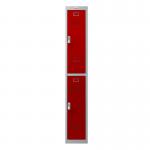 Phoenix PL Series PL1230GRE 1 Column 2 Door Personal Locker Grey Body/Red Doors with Electronic Locks PL1230GRE