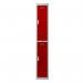 Phoenix PL Series PL1230GRE 1 Column 2 Door Personal Locker Grey Body/Red Doors with Electronic Locks