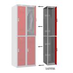 Phoenix PL Series PL1230GRE/ADD Additional Add On Column 2 Door Personal locker Grey Body/Red Door with Electronic Lock PL1230GRE/ADD