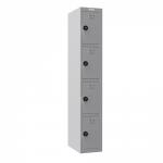 Phoenix PL Series PL1430GGC 1 Column 4 Door Personal locker in Grey with Combination Locks PL1430GGC