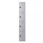 Phoenix PL Series PL1430GGC 1 Column 4 Door Personal locker in Grey with Combination Locks PL1430GGC