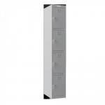 Phoenix PL Series PL1430GGK 1 Column 4 Door Personal locker in Grey with Key Locks PL1430GGK