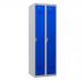 Phoenix PL Series PL2160GBE 2 Column 2 Door Personal Locker Combo Grey Body/Blue Doors with Electronic Locks
