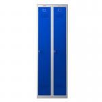 Phoenix PL Series PL2160GBK 2 Column 2 Door Personal Locker Combo Grey Body/Blue Doors with key Locks PL2160GBK