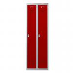 Phoenix PL Series PL2160GRE 2 Column 2 Door Personal Locker Combo Grey Body/Red Doors with Electronic Locks PL2160GRE