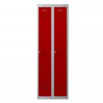 Phoenix PL Series PL2160GRK 2 Column 2 Door Personal Locker Combo Grey Body/Red Doors with key Locks PL2160GRK