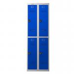 Phoenix PL Series PL2260GBC 2 Column 4 Door Personal Locker Combo Grey Body/Blue Doors with Combination Locks PL2260GBC
