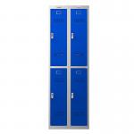 Phoenix PL Series PL2260GBE 2 Column 4 Door Personal Locker Combo Grey Body/Blue Doors with Electronic Locks PL2260GBE