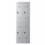 Phoenix PL Series PL2260GGC 2 Column 4 Door Personal Locker Combo in Grey with Combination Locks PL2260GGC