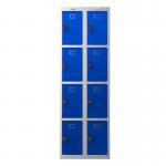 Phoenix PL Series PL2460GBC 2 Column 8 Door Personal Locker Combo Grey Body/Blue Doors with Combination Locks PL2460GBC