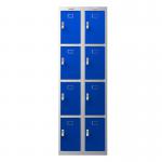 Phoenix PL Series PL2460GBE 2 Column 8 Door Personal Locker Combo Grey Body/Blue Doors with Electronic Locks PL2460GBE