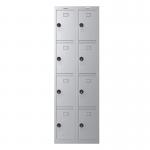 Phoenix PL Series PL2460GGC 2 Column 8 Door Personal Locker Combo in Grey with Combination Locks PL2460GGC