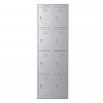 Phoenix PL Series PL2460GGK 2 Column 8 Door Personal Locker Combo in Grey with Key Locks PL2460GGK