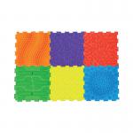 Massage Puzzle Textured Floor Tiles IndoorOutdoor Use Assorted Bright Colours (Pack of 6) TEXMP6-BR PLN76554