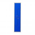Phoenix PLZ Series PLZ1240GBK1 Column 2 Door Personal Z Locker Grey Body/Blue Doors with Key Locks PLZ1240GBK