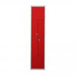 Phoenix PLZ Series PLZ1240GRK1 Column 2 Door Personal Z Locker Grey Body/Red Doors with Key Locks PLZ1240GRK
