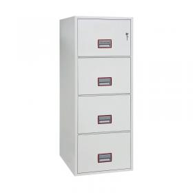 Phoenix World Class 4 Drawer Vertical Fire Rated Filing Cabinet Key Lock FS2254K PN10016