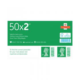 Royal Mail Second Class Postage Stamp Sheet (Pack of 50) BBS2 POF15482