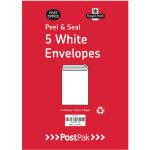 Postpak C5 Peel and Seal White 90gsm 40 Packs of 5 Envelopes 9731534 POF27431