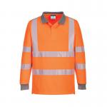 Portwest Eco High Visibility Polo Shirt Long Sleeve Orange Medium (Pack of 6) EC11ORRM POW01589