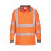 Portwest Eco High Visibility Polo Shirt Long Sleeve Orange Small (Pack of 6) EC11ORRS POW01590