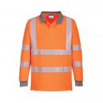 Portwest Eco High Visibility Polo Shirt Long Sleeve Orange XL (Pack of 6) EC11ORRXL POW01591