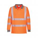 Portwest Eco High Visibility Polo Shirt Long Sleeve Orange 2XL (Pack of 6) EC11ORRXXL POW01592