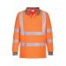 Portwest Eco High Visibility Polo Shirt Long Sleeve Orange 2XL (Pack of 6) EC11ORRXXL POW01592