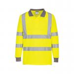 Portwest Eco High Visibility Polo Shirt Long Sleeve Yellow Medium (Pack of 6) EC11YERM POW01596