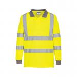Portwest Eco High Visibility Polo Shirt Long Sleeve Yellow Small (Pack of 6) EC11YERS POW01597
