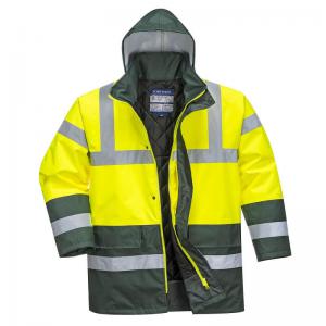 Portwest Hi Vis Contrast Winter Traffic Jacket 3XL YellowGreen