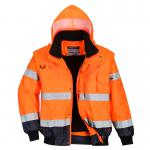 Portwest Hi Vis 3-in-1 Contrast Bomber Jacket M OrangeNavy POW14226