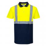 Portwest Hi Vis Contrast Polo Shirt SS L YellowNavy POW14247