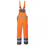 Portwest Hi Vis Breathable Contrast Rain Bib and Brace S OrangeNavy POW14510