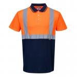 Portwest Hi Vis Contrast Polo Shirt SS 2XL OrangeNavy POW14524