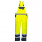 Portwest Hi Vis Breathable Contrast Rain Bib and Brace S YellowNavy POW16153