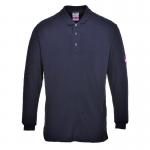 Portwest Flame Resistant Anti-Static Long Sleeve Polo Shirt S Navy POW16175