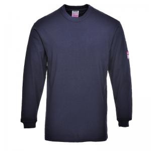Portwest Flame Resistant Anti-Static Long Sleeve T-Shirt L Navy