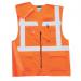 Portwest Hi Vis Zip Executive Vest L Orange (Pack of 10) POW16898