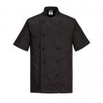 Portwest Kent Chefs Jacket SS L Blk POW17691