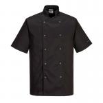 Portwest Cumbria Chefs Jacket SS XS Blk POW17709